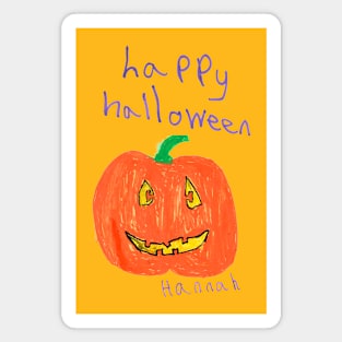 Happy Halloween Pumpkin by Hannah - Homeschool Art Class 2021/22 Art Supplies Fundraiser Magnet